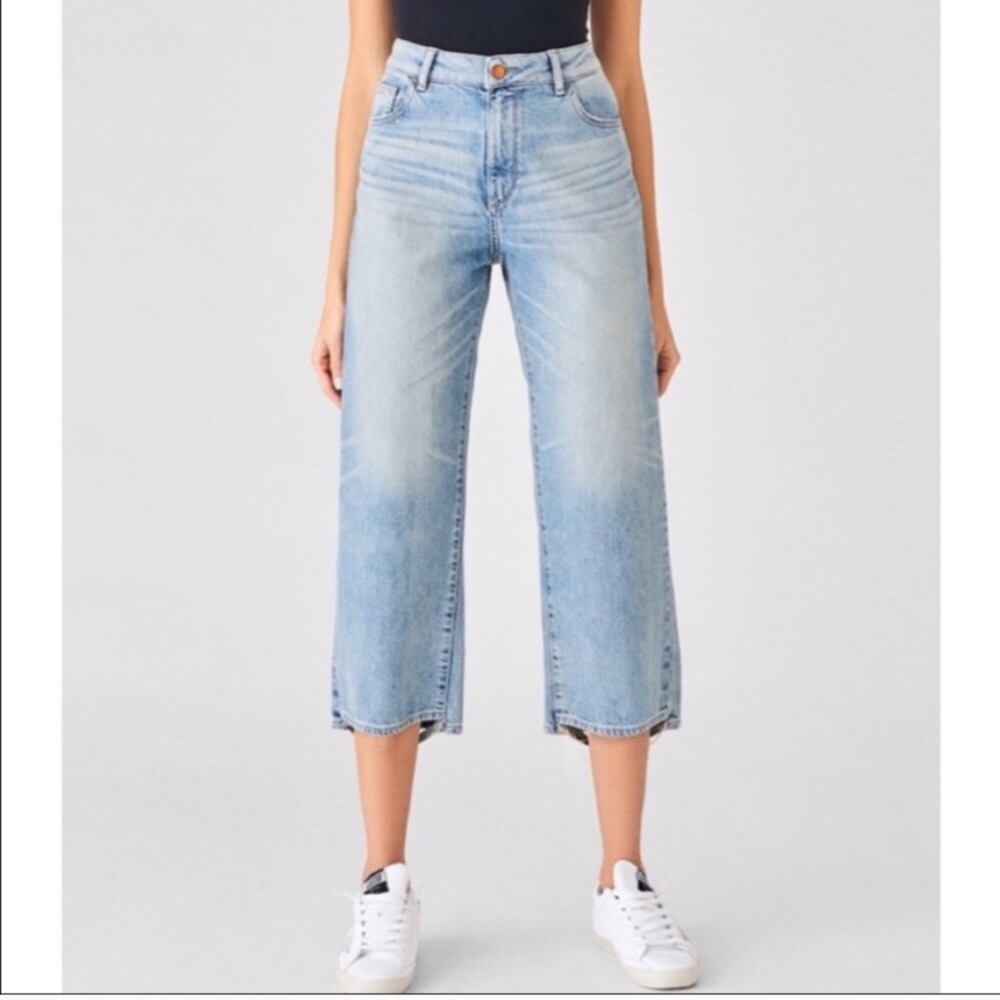 DL1961 Hepburn cropped High rise wide leg pants